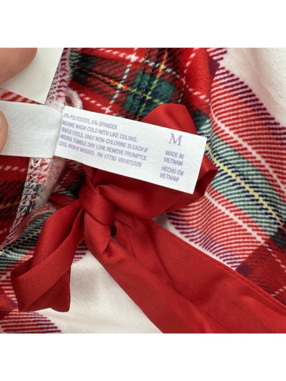 Target STARS ABOVE Cozy Pajama Set M Women's Red Long Sleeve Top & Plaid Pants - Picture 8 of 8